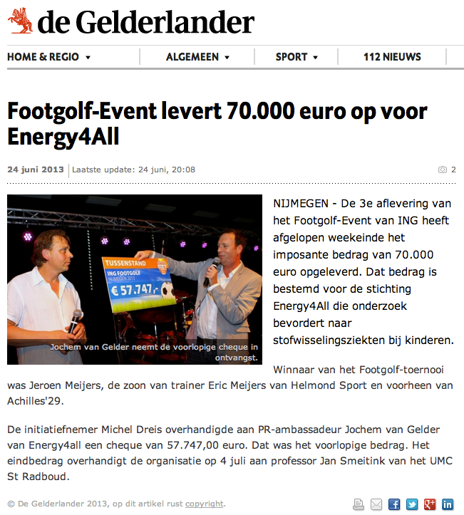 Footgolf Mobile in de Gelderlander